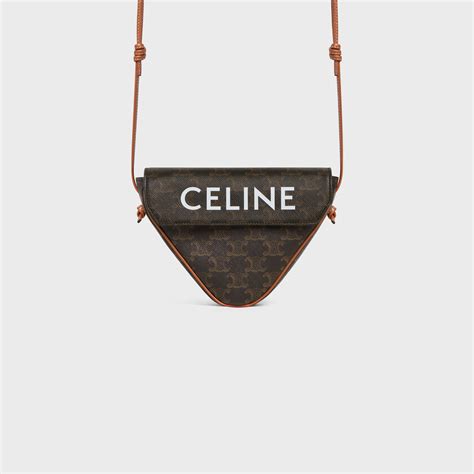 celine triangle bag in triomphe canvas|Celine shoulder bag triomphe.